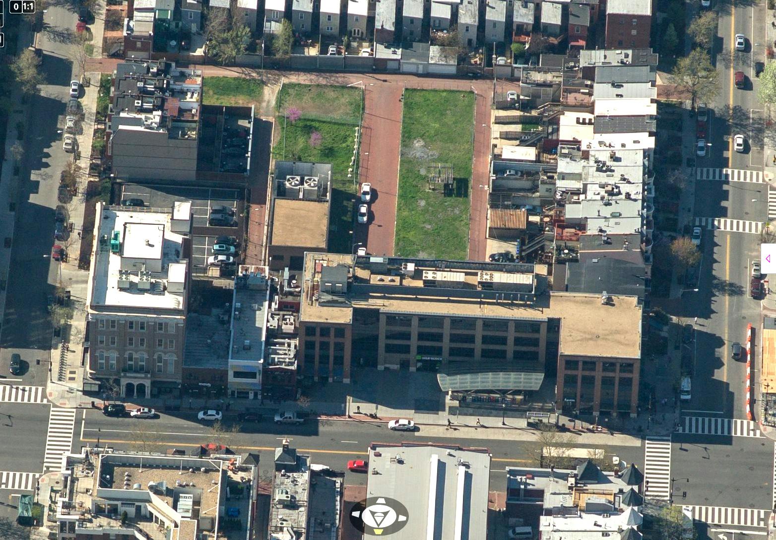 aerial photograph of project site looking south